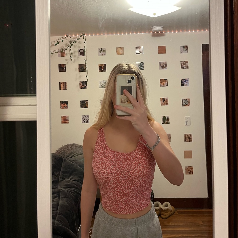 flowy floral tank top